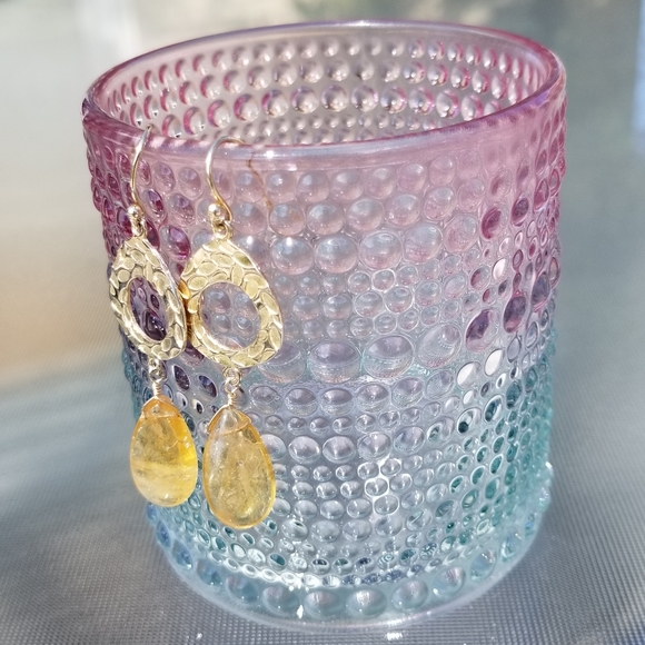 Lucoral 925 Sterling Vermeil & Citrine\ Earrings - Picture 4 of 5